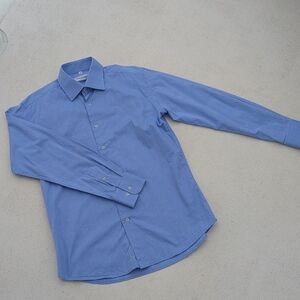 Balmain | Blue Cotton Button Down Dress Shirt Medium 39-40 Chambray